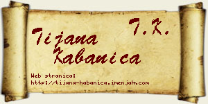 Tijana Kabanica vizit kartica